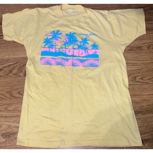 Vtg 80s Bloopers Virginia Beach Virginia Made In USA Shirt Size L - Picture 1 of 4